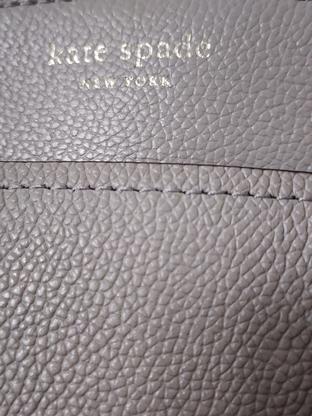 Kate Spade Pebbled Leather Satchel Gray Structured Tote Gold Hardware Crossbody - Picture 2 of 14
